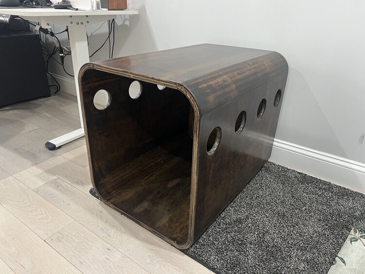Side table with dog bed