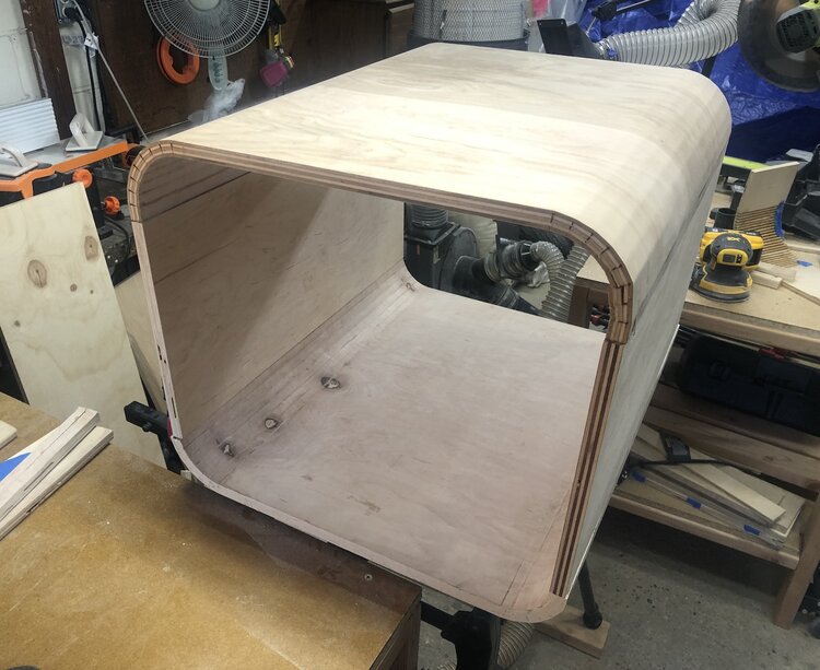 Side table with dog bed