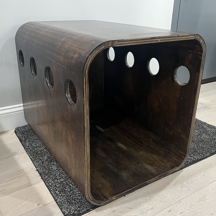 Side table with dog bed